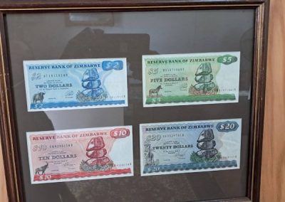 Reserve bank of Zimbabwe framed notes set