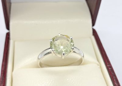 Silver and aquamarine ring