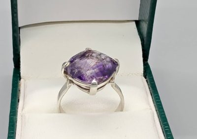 Silver and amethyst ring