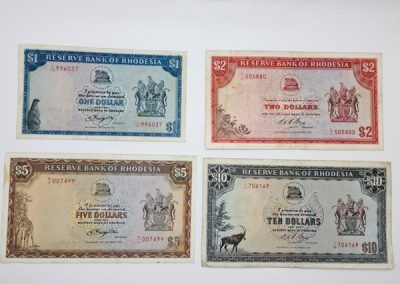 Reserve Bank of Rhodesia notes set