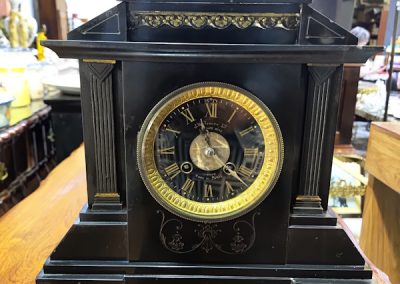 J.W Benson black slate mantle clock