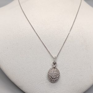 9ct white gold chain and diamond pendant