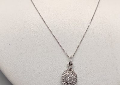 9ct white gold chain and diamond pendant