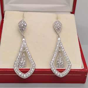 Sterling silver 925, and cubic zirconia drop earrings