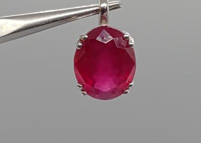 Sterling silver 925, and simulated ruby pendant