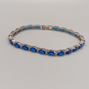 Sterling Silver 925 and simulated sapphire bracelet