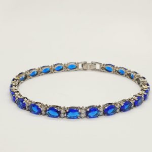 Sterling Silver 925 and simulated sapphire bracelet