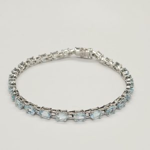 Sterling silver 925, Topaz tennis bracelet 25 stones