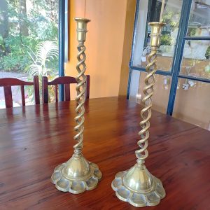 Barley Twist Brass Candlesticks