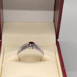 Silver and Garnet Ring