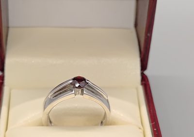 Silver and Garnet Ring