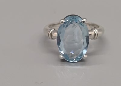 Silver and Aquamarine Ring