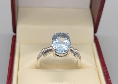 Silver and Aquamarine Ring