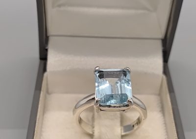 Silver and Aquamarine Ring