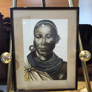 P. Mwenga African Woman Drawing