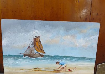 Oil on Canvas Beach boy painting