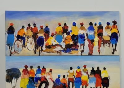 Charles Nkomo Oil on Canvas x 2
