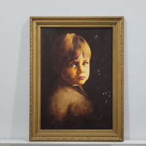 Craig Bone Oil on Board Portrait of a boy  (paint flaking)