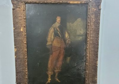 Oil on Board Portrait of cavalier 17 century attire