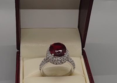 Sterling silver 925 and simulated ruby ring