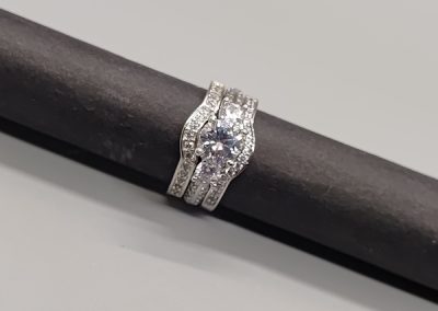 Sterling silver 925 and cubic zirconia triple set ring